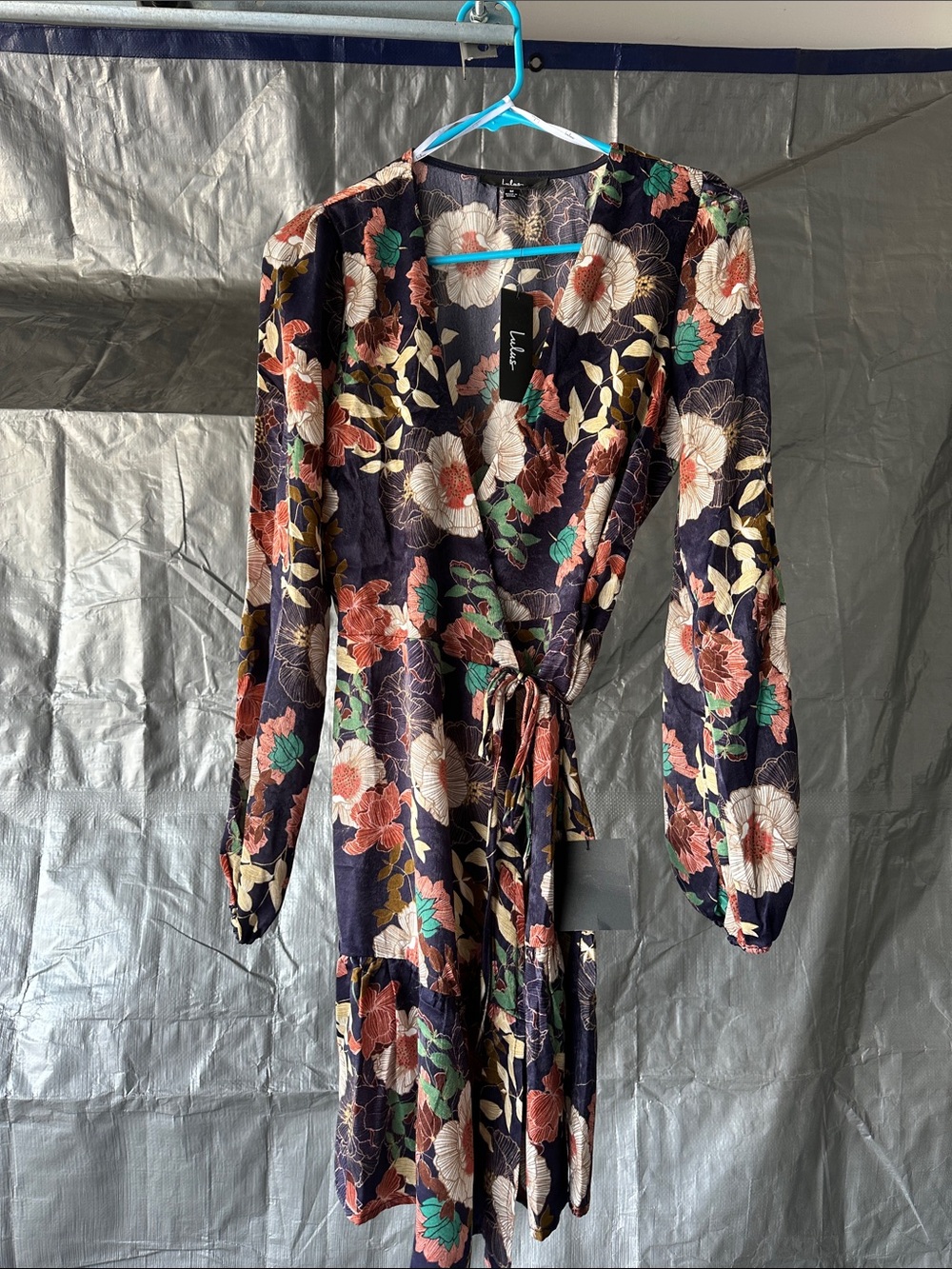Lulus Wrap Dress with Long Sleeves - Picture 2 of 3